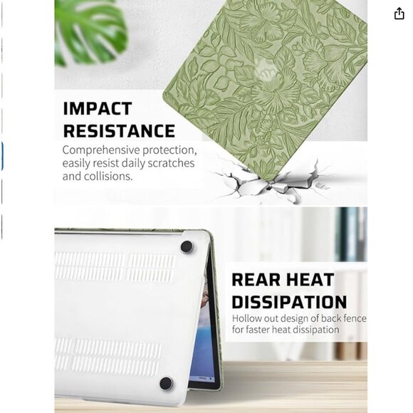 MacBook Air 13 Inch Case 2022 2021 2020-2018 Release A1932 A2179 M1 A2337,Elegan - Picture 5 of 8